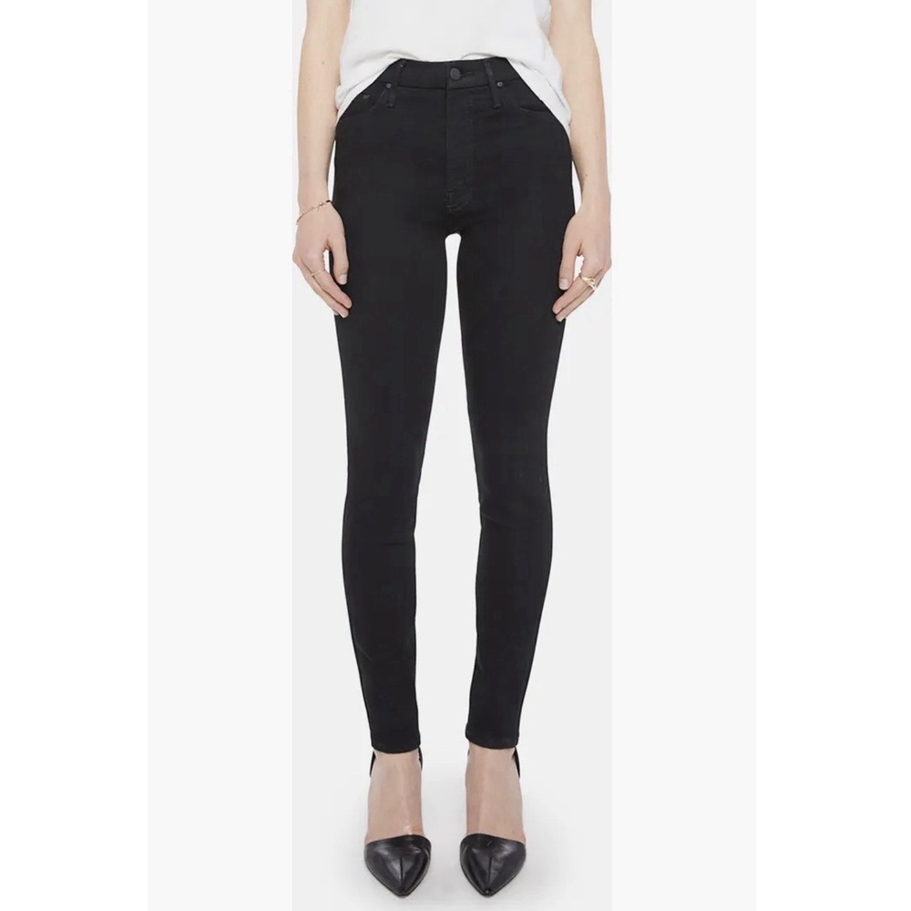 MOTHER Looker High Waist Skinny Jeans Size 28 Black Minimalist Capsule *READ*